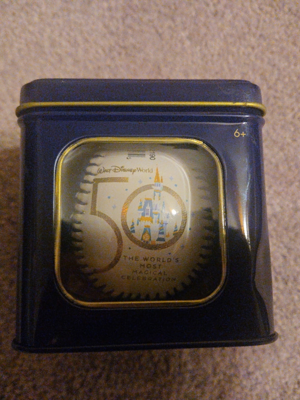 Walt Disney World 50th Anniversary Collectible Tin with Commemorative Ball